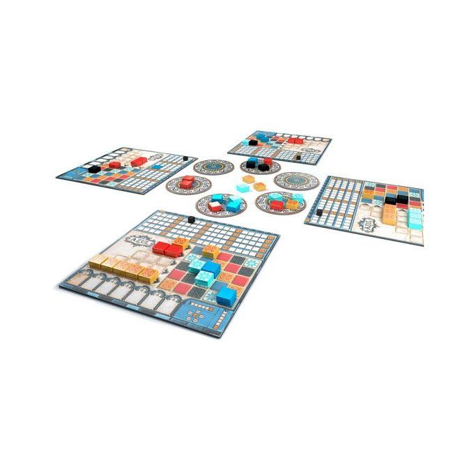 Plateau de jeu Azul avec ses tuiles colorées Plateau de jeu Azul avec ses tuiles colorées